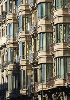 Barcelona Architecture Prints: Facade with windows and balconies