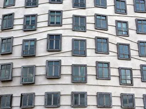 Czech Republic Landmark Prints: Facade with windows, Dancing House