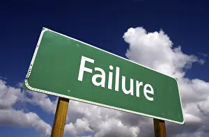 Prints of Failure road sign with dramatic clouds and sky Sculpture Prints: Failure Road Sign Print with Dramatic Clouds