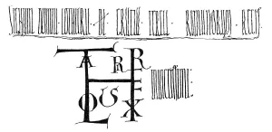 Deserted Castle Illustration Prints: Faksimile, Zeichen Lothars II. oder Lothars III
