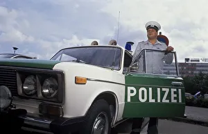 Berlin Wall Fall Print, East Berlin Police Vehicles Repainted