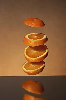 Orange Slice Photography Prints: Falling orange slices