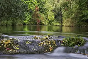 Long Time Exposure Photography Prints: Falling step of a former weir at the Triesting