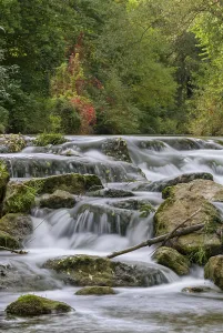 Long Exposure Waterfalls Prints: Falling step of a former weir at the Triesting