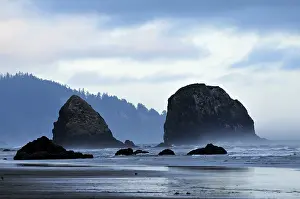 Famous Rock Formations USA Prints: Famous rock 'Haystack Rock'