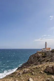 Majorca Balearic Islands Spain Prints: Far de Capdepera lighthouse, cliffs