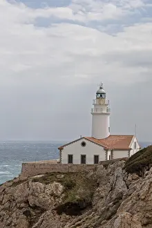 Mediterranean Sea Coastline Prints: Far de Capdepera lighthouse, cliffs