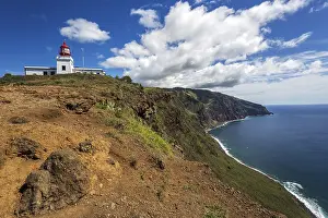 Steep Cliff Landscape Photography Prints: Farol da Ponta do Pargo lighthouse and cliffs