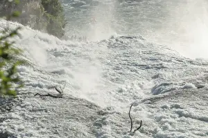 Rhine Falls Switzerland Prints: Fast currents in Rhine Falls in spring