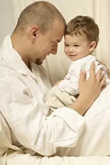 Caucasian Father And Child Prints: Father and son