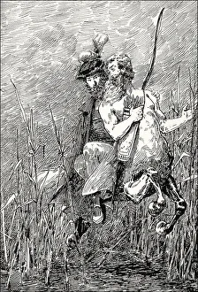 Johann Wolfgang Von Goethe Artwork Prints: Faust with centaur Chiron, second act