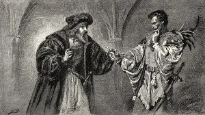 Mythical Creature Illustration Prints: Faust with Mephistopheles, Faust II