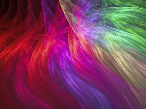 Colorful Abstract Artwork Prints: Feather Fractal Print Background