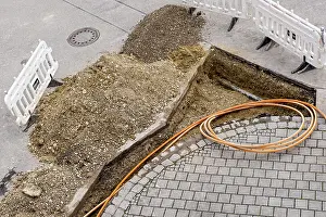 Fibre Optic Cable Prints: Fibre optic cable, cable trench