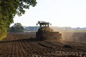 Field Cultivation Agriculture Prints: Field work with the tractor in the field