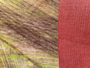 British Countryside Landscape Photo Prints: Top Down over Fields and farms from a drone