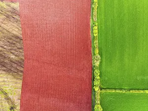 Torquay Drone Image Prints: Top Down over Fields and farms from a drone