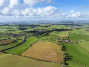 View From Above Devon England Prints: Fields and Farms from a drone, Devon
