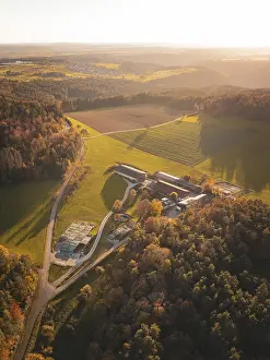 Evening Sunlight In The Black Forest Prints: Fields and forests in sunset light during autumn