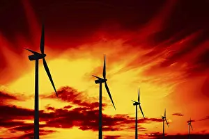 Industrial Wind Wheel Prints: Fiery power