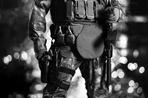 Special Unit Fighter Prints: Fighter of a special unit is in full combat gear