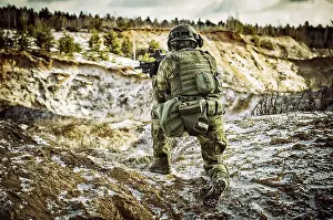 Special Unit Fighter Prints: The fighter of a special unit performs a dangerous mission