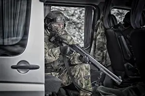 Special Unit Fighter Prints: The fighter of a special unit performs a dangerous mission