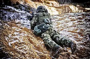 Special Unit Fighter Prints: The fighter of a special unit performs a dangerous mission