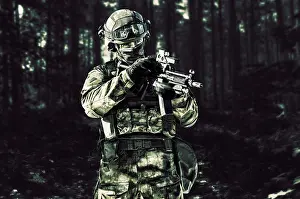 Special Unit Fighter Prints: The fighter of a special unit performs a dangerous mission