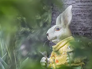 Ornate Garden Decoration Prints: A figure of the Easter bunny