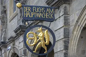 Bamberg Tourist Attraction Prints: Figure of a fox with a pretzel