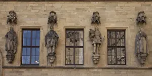 Town Hall In Central Europe Prints: Figures on the facade of the town hall