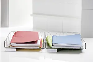 Post Office Supplies Prints: Filing baskets with folders
