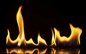 Studio Shot Fire Prints: Fire on a black background. Studio shot flames