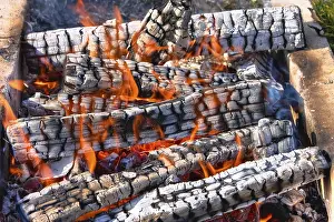 Deserted Campfire Prints: Fire in a fireplace