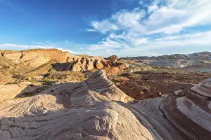 Nevada Landscape Photography Prints: The Fire Wave, Sleeping Lizard rock formation behind