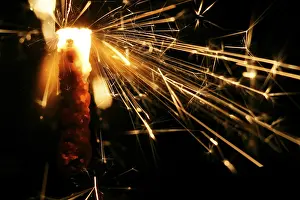 Christmas Tree Fire Prints: Fire on a x-mas trees