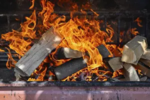 Hot Food Photography Prints: Firewood fire