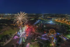 Munich Tourist Attractions Prints: Fireworks over Munich from a high position