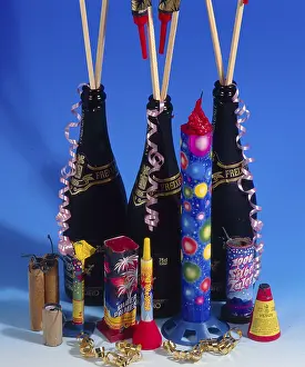 New Year's Eve Fireworks Prints: Fireworks rockets firecrackers