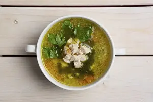 Seafood Dish Prints: Fish soup. Top view