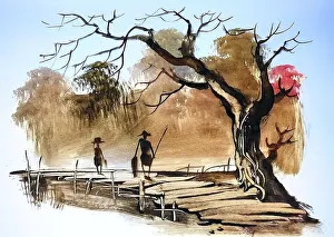 Fisherman With Catch Prints: Fisherman returning with his catch