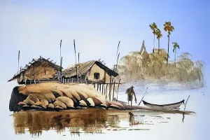 Fisherman With Catch Prints: Fisherman returning with his catch