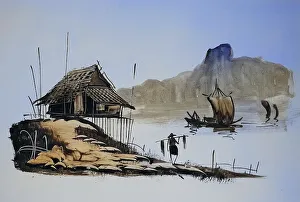 Fisherman With Catch Prints: Fisherman returning with his catch