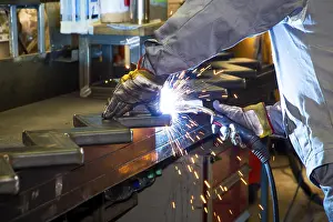 Protective Clothing For Workers Prints: Fitters during welding work
