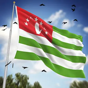 Computer Generated Flags Prints: Flag of Abkhazia, This is a computer generated and 3d rendered image