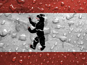 Berlin Flag Prints: Flag of Berlin with rain drops