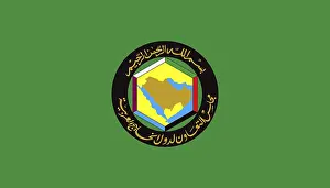 Uninhabited Country Flags Prints: Flag of GCC, Vector illustration