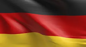 Central Europe Flags Prints: Flag of Germany using as background, 3d rendering