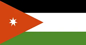 Asian National Flag Prints: Flag of Jordan